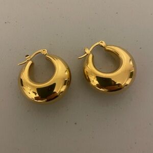 Chunky gold hoops, women’s earrings, gold earrings, hoops, women’s jewel…